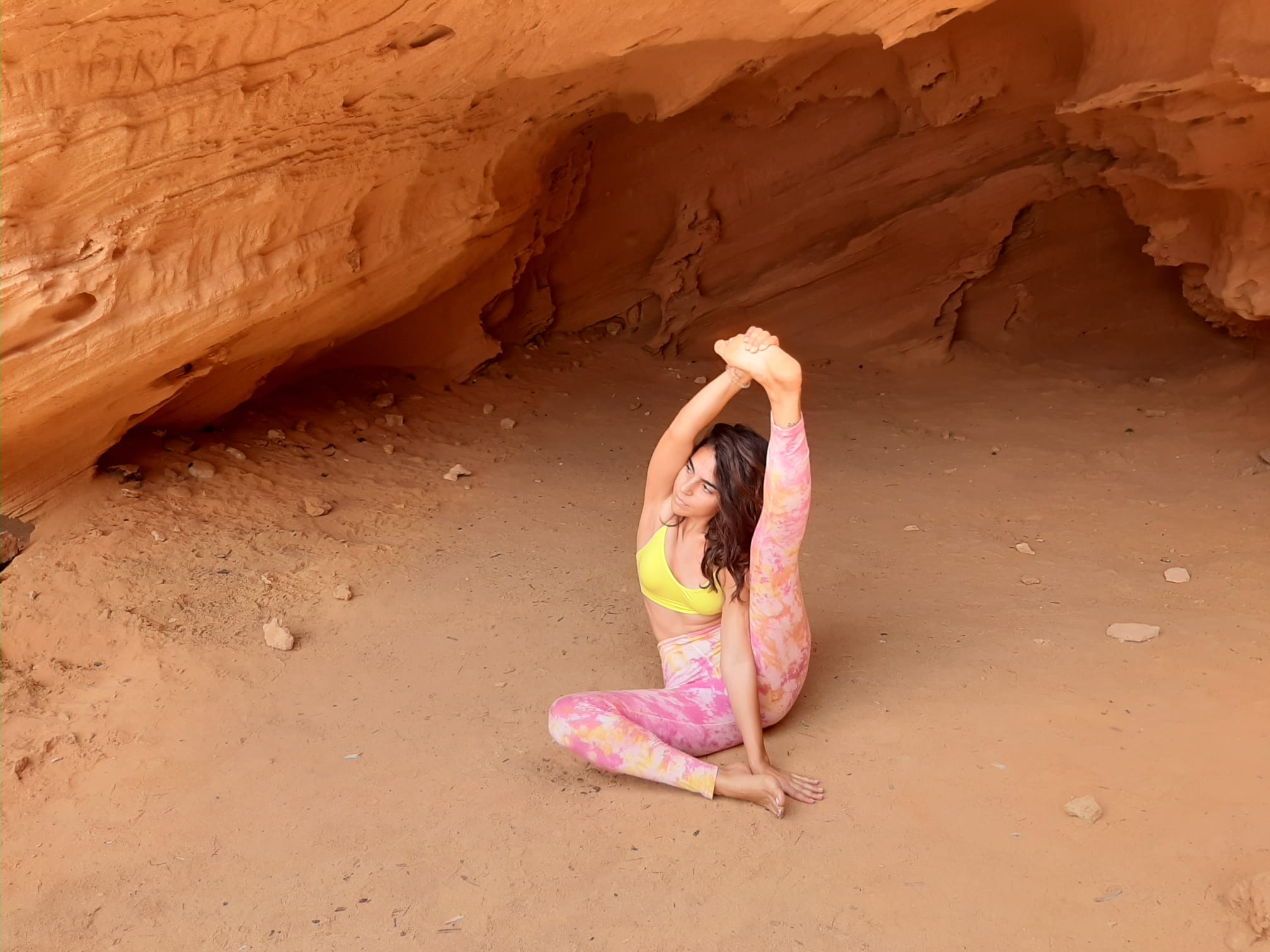Alexia in a meditative yoga pose
